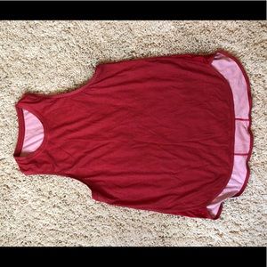 Red loose workout tank